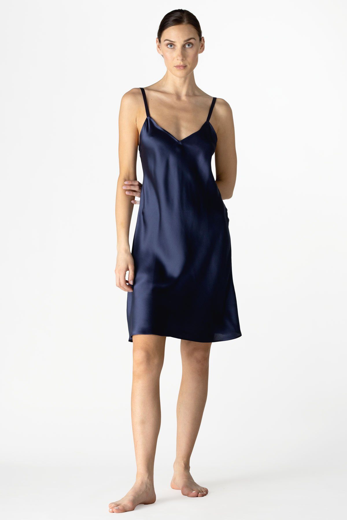 Dylan Urbane Midi Silk Slip Chemise NK iMODE evening-blue blue S