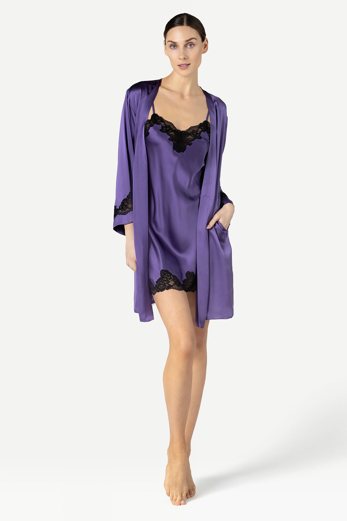 Morgan Lace Spaghetti Silk Chemise Chemise NK iMODE 